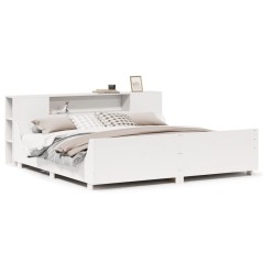 vidaXL Massivholzbett ohne Matratze Weiß 180x200 cm Kiefernholz