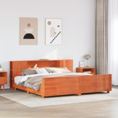 vidaXL Massivholzbett ohne Matratze Wachsbraun 180x200 Kiefernholz