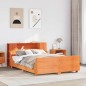 vidaXL Massivholzbett ohne Matratze Wachsbraun 135x190 cm Kiefernholz vidaXL Massivholzbett ohne Matratze Wachsbraun 135x190 cm Kiefernholz