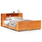 vidaXL Massivholzbett ohne Matratze Wachsbraun 135x190 cm Kiefernholz vidaXL Massivholzbett ohne Matratze Wachsbraun 135x190 cm Kiefernholz