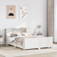 vidaXL Massivholzbett ohne Matratze Weiß 120x200 cm Kiefernholz