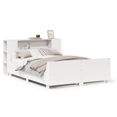 vidaXL Massivholzbett ohne Matratze Weiß 120x200 cm Kiefernholz