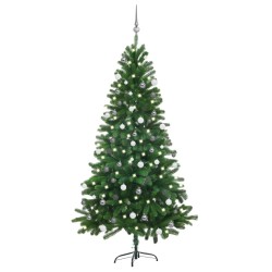 Künstlicher Weihnachtsbaum mit LEDs & Kugeln 180 cm Grün