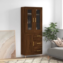 vidaXL Highboard Braun Eichen-Optik 69,5x34x180 cm Holzwerkstoff