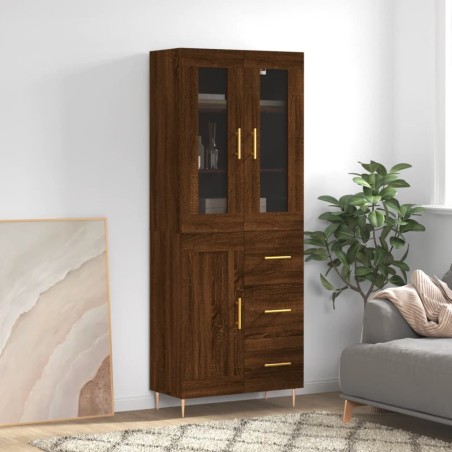 vidaXL Highboard Braun Eichen-Optik 69,5x34x180 cm Holzwerkstoff
