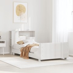 vidaXL Massivholzbett ohne Matratze Weiß 90x200 cm Kiefernholz