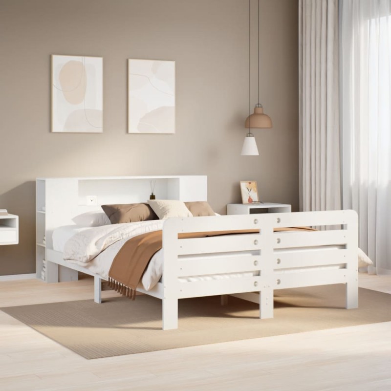 vidaXL Massivholzbett ohne Matratze Weiß 120x190 cm Kiefernholz vidaXL Massivholzbett ohne Matratze Weiß 120x190 cm Kiefernholz
