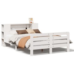 vidaXL Massivholzbett ohne Matratze Weiß 120x190 cm Kiefernholz