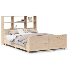 vidaXL Massivholzbett mit Regal ohne Matratze 160x200 cm Massivholz