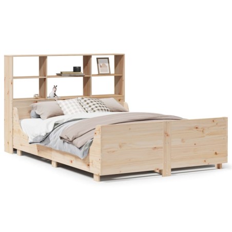 vidaXL Massivholzbett mit Regal ohne Matratze 160x200 cm Massivholz