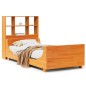 vidaXL Massivholzbett mit Regal ohne Matratze Wachsbraun 100x200 cm vidaXL Massivholzbett mit Regal ohne Matratze Wachsbraun 100x200 cm