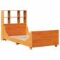 vidaXL Massivholzbett mit Regal ohne Matratze Wachsbraun 100x200 cm vidaXL Massivholzbett mit Regal ohne Matratze Wachsbraun 100x200 cm