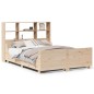 vidaXL Massivholzbett mit Regal ohne Matratze 135x190 cm Massivholz vidaXL Massivholzbett mit Regal ohne Matratze 135x190 cm Massivholz