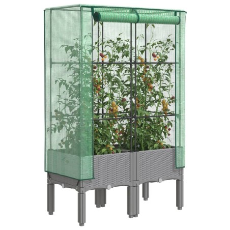 vidaXL Hochbeet mit Gewächshaus-Aufsatz Rattan-Optik 80x40x140 cm
