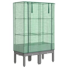 vidaXL Hochbeet mit Gewächshaus-Aufsatz Rattan-Optik 80x40x140 cm