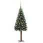 Weihnachtsbaum Schlank mit LEDs & Kugeln Grün 180 cm Weihnachtsbaum Schlank mit LEDs & Kugeln Grün 180 cm