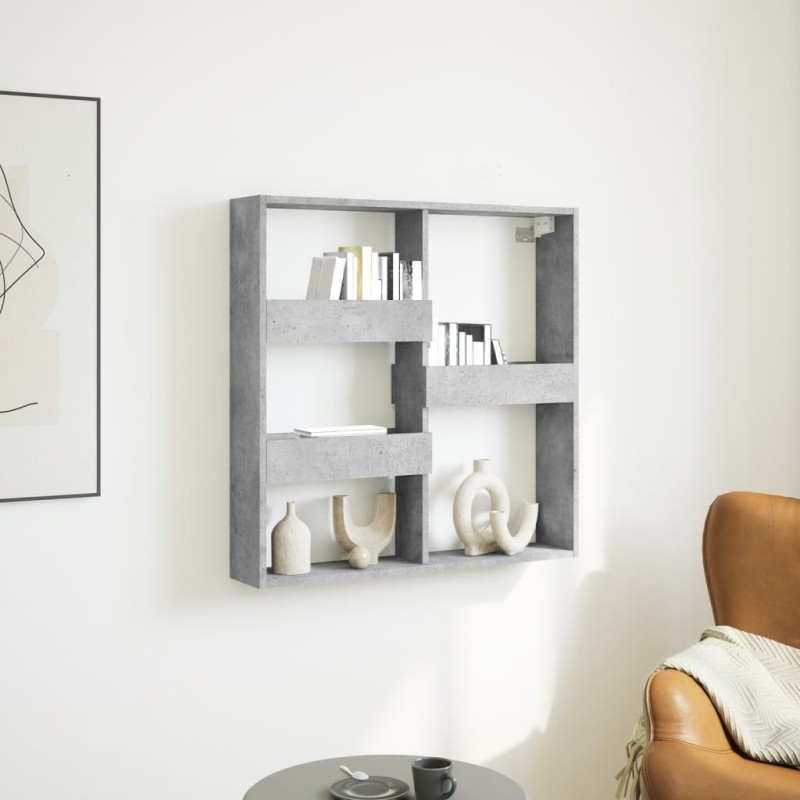 vidaXL Wandschrank Betongrau 80x15x80 cm Holzwerkstoff vidaXL Wandschrank Betongrau 80x15x80 cm Holzwerkstoff