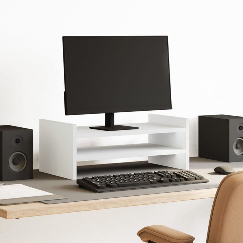 vidaXL Monitorständer Weiß 50x27x20 cm Holzwerkstoff vidaXL Monitorständer Weiß 50x27x20 cm Holzwerkstoff