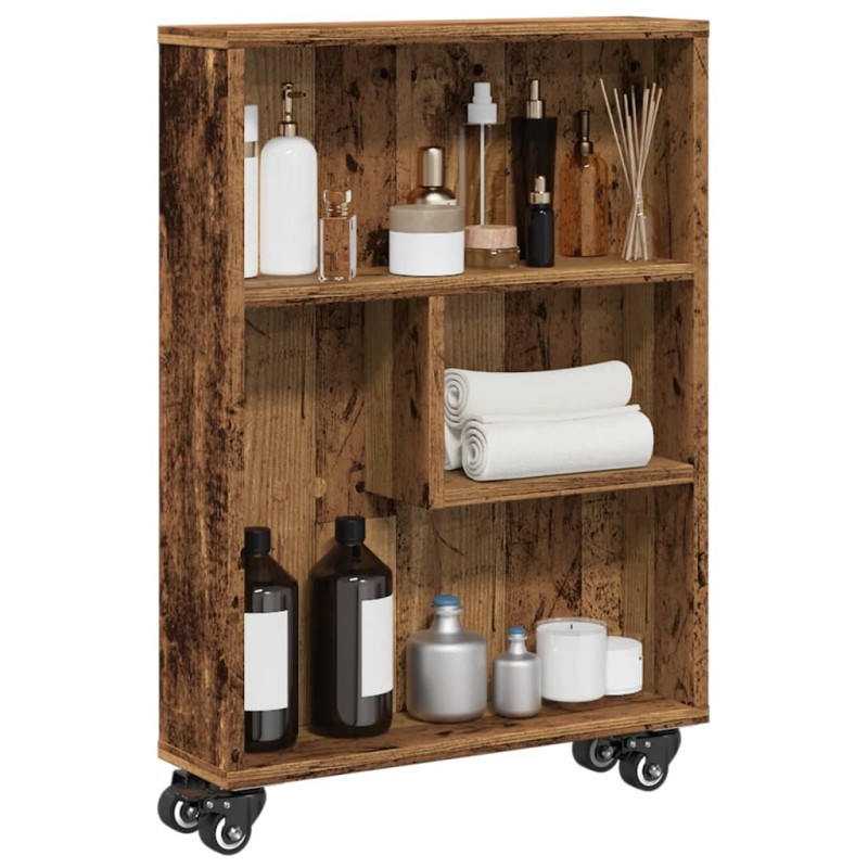 vidaXL Aufbewahrungswagen Schmal Altholz-Optik 48x13x68 Holzwerkstoff vidaXL Aufbewahrungswagen Schmal Altholz-Optik 48x13x68 Holzwerkstoff