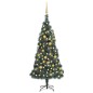 Künstlicher Weihnachtsbaum LEDs & Kugeln Grün 150 cm PVC & PE Künstlicher Weihnachtsbaum LEDs & Kugeln Grün 150 cm PVC & PE