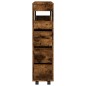 vidaXL Badschrank Schmal mit Rollen Räuchereiche Holzwerkstoff vidaXL Badschrank Schmal mit Rollen Räuchereiche Holzwerkstoff