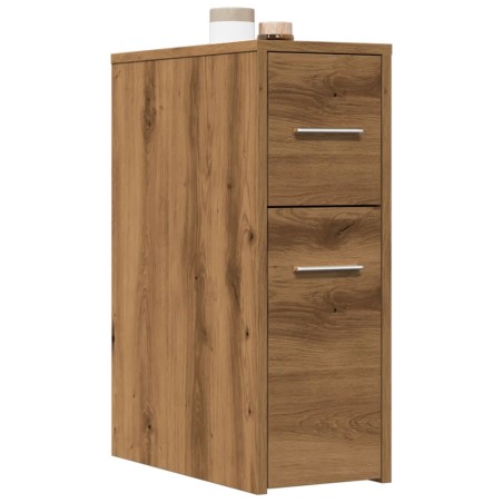 vidaXL Badschrank Schmal mit Rollen Artisan-Eiche Holzwerkstoff