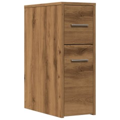 vidaXL Badschrank Schmal mit Rollen Artisan-Eiche Holzwerkstoff