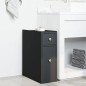 vidaXL Badschrank Schmal mit Rollen Schwarz Holzwerkstoff vidaXL Badschrank Schmal mit Rollen Schwarz Holzwerkstoff