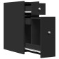 vidaXL Badschrank Schmal mit Rollen Schwarz Holzwerkstoff vidaXL Badschrank Schmal mit Rollen Schwarz Holzwerkstoff