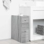 vidaXL Badschrank Schmal mit Rollen Grau Sonoma Holzwerkstoff vidaXL Badschrank Schmal mit Rollen Grau Sonoma Holzwerkstoff
