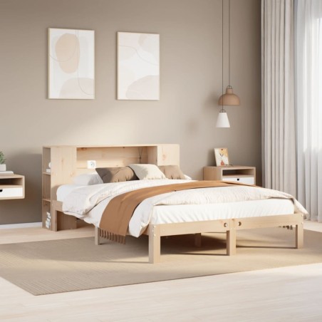vidaXL Massivholzbett mit Regal ohne Matratze 140x200 cm Kiefer