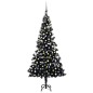 vidaXL Künstlicher Weihnachtsbaum Beleuchtung & Kugeln Schwarz 210 cm vidaXL Künstlicher Weihnachtsbaum Beleuchtung & Kugeln Schwarz 210 cm