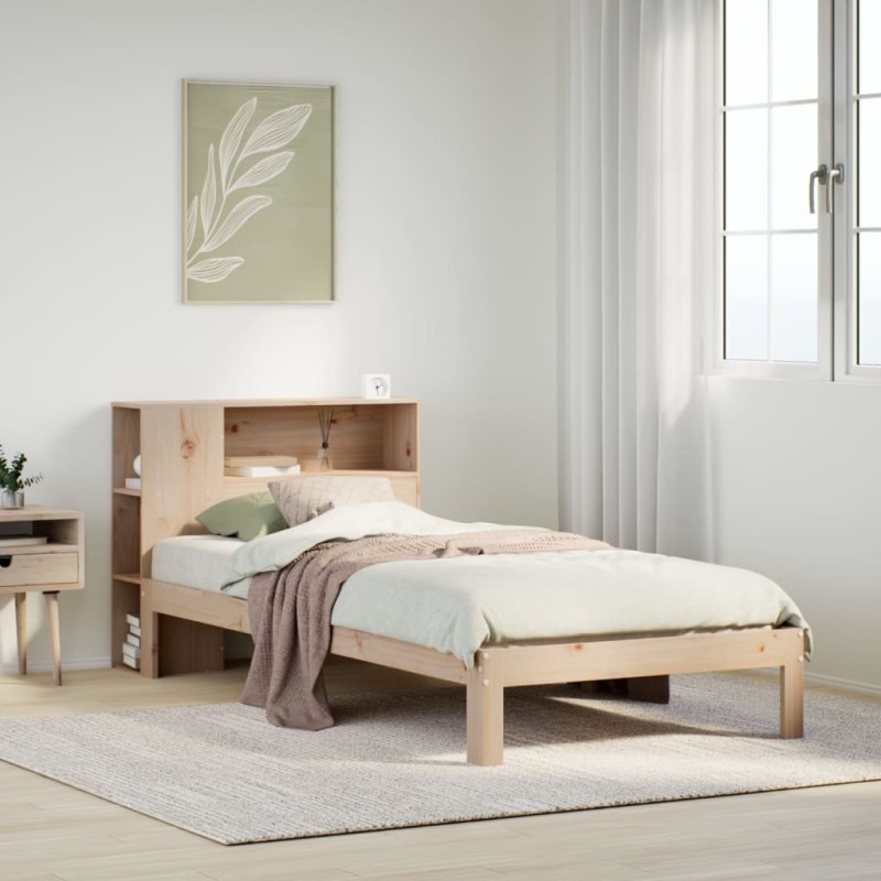 vidaXL Massivholzbett mit Regal ohne Matratze 90x190 cm Kiefer vidaXL Massivholzbett mit Regal ohne Matratze 90x190 cm Kiefer