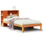 vidaXL Massivholzbett mit Regal ohne Matratze Wachsbraun 90x190 cm vidaXL Massivholzbett mit Regal ohne Matratze Wachsbraun 90x190 cm