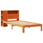 vidaXL Massivholzbett mit Regal ohne Matratze Wachsbraun 90x190 cm vidaXL Massivholzbett mit Regal ohne Matratze Wachsbraun 90x190 cm