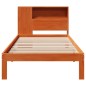 vidaXL Massivholzbett mit Regal ohne Matratze Wachsbraun 90x190 cm vidaXL Massivholzbett mit Regal ohne Matratze Wachsbraun 90x190 cm