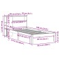 vidaXL Massivholzbett mit Regal ohne Matratze Wachsbraun 90x190 cm vidaXL Massivholzbett mit Regal ohne Matratze Wachsbraun 90x190 cm