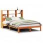 vidaXL Massivholzbett mit Regal ohne Matratze Wachsbraun 140x190 cm vidaXL Massivholzbett mit Regal ohne Matratze Wachsbraun 140x190 cm