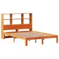 vidaXL Massivholzbett mit Regal ohne Matratze Wachsbraun 140x190 cm vidaXL Massivholzbett mit Regal ohne Matratze Wachsbraun 140x190 cm