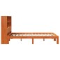 vidaXL Massivholzbett mit Regal ohne Matratze Wachsbraun 140x190 cm vidaXL Massivholzbett mit Regal ohne Matratze Wachsbraun 140x190 cm
