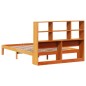 vidaXL Massivholzbett mit Regal ohne Matratze Wachsbraun 140x190 cm vidaXL Massivholzbett mit Regal ohne Matratze Wachsbraun 140x190 cm