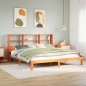 vidaXL Massivholzbett mit Regal ohne Matratze Wachsbraun 180x200 cm vidaXL Massivholzbett mit Regal ohne Matratze Wachsbraun 180x200 cm