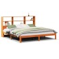 vidaXL Massivholzbett mit Regal ohne Matratze Wachsbraun 180x200 cm vidaXL Massivholzbett mit Regal ohne Matratze Wachsbraun 180x200 cm