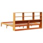 vidaXL Massivholzbett mit Regal ohne Matratze Wachsbraun 180x200 cm vidaXL Massivholzbett mit Regal ohne Matratze Wachsbraun 180x200 cm