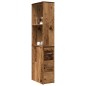 vidaXL Badschrank Schmal mit Rollen Altholz-Optik Holzwerkstoff vidaXL Badschrank Schmal mit Rollen Altholz-Optik Holzwerkstoff