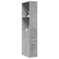 vidaXL Badschrank Schmal mit Rollen Betongrau Holzwerkstoff vidaXL Badschrank Schmal mit Rollen Betongrau Holzwerkstoff