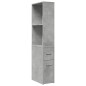 vidaXL Badschrank Schmal mit Rollen Betongrau Holzwerkstoff vidaXL Badschrank Schmal mit Rollen Betongrau Holzwerkstoff