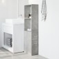 vidaXL Badschrank Schmal mit Rollen Betongrau Holzwerkstoff vidaXL Badschrank Schmal mit Rollen Betongrau Holzwerkstoff