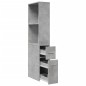 vidaXL Badschrank Schmal mit Rollen Betongrau Holzwerkstoff vidaXL Badschrank Schmal mit Rollen Betongrau Holzwerkstoff
