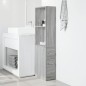 vidaXL Badschrank Schmal mit Rollen Grau Sonoma Holzwerkstoff